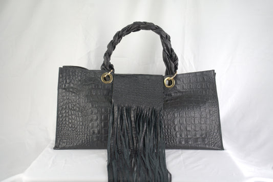 Borsa in vera pelle stampa cocco