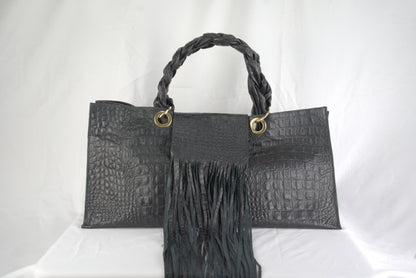 Borsa in vera pelle stampa cocco