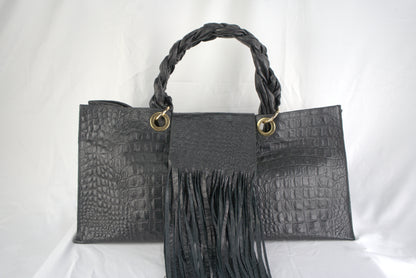 Borsa in vera pelle stampa cocco