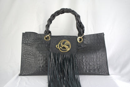 Borsa in vera pelle stampa cocco