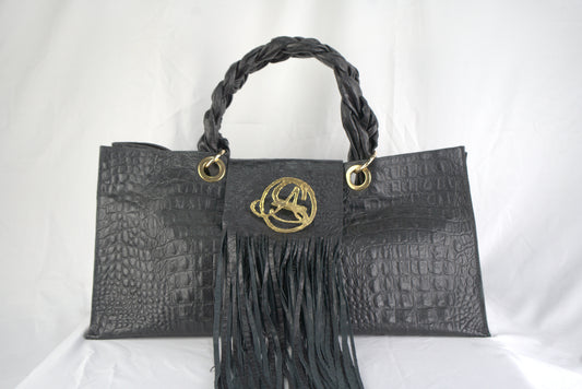 Borsa in vera pelle stampa cocco