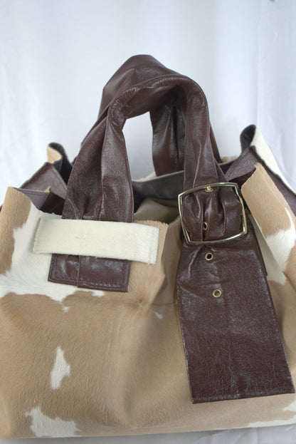 Maxi bag in pelle cavallino