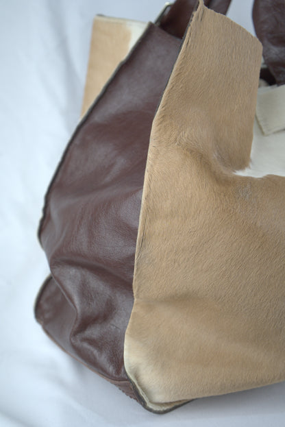 Maxi bag in pelle cavallino