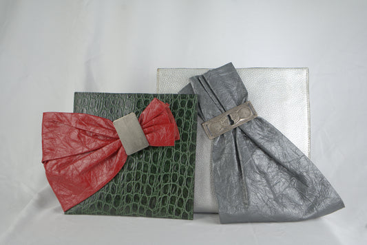 Borsa a polso per aperitivo pelle stampata