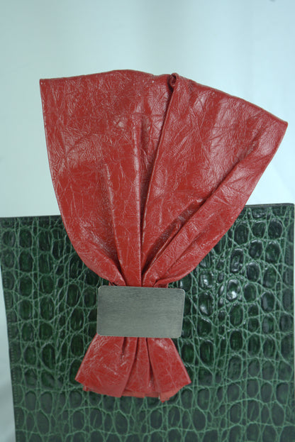 Borsa a polso per aperitivo pelle stampata