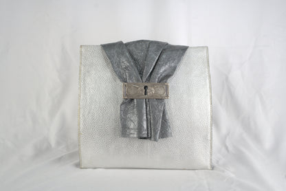 Borsa a polso per aperitivo pelle stampata