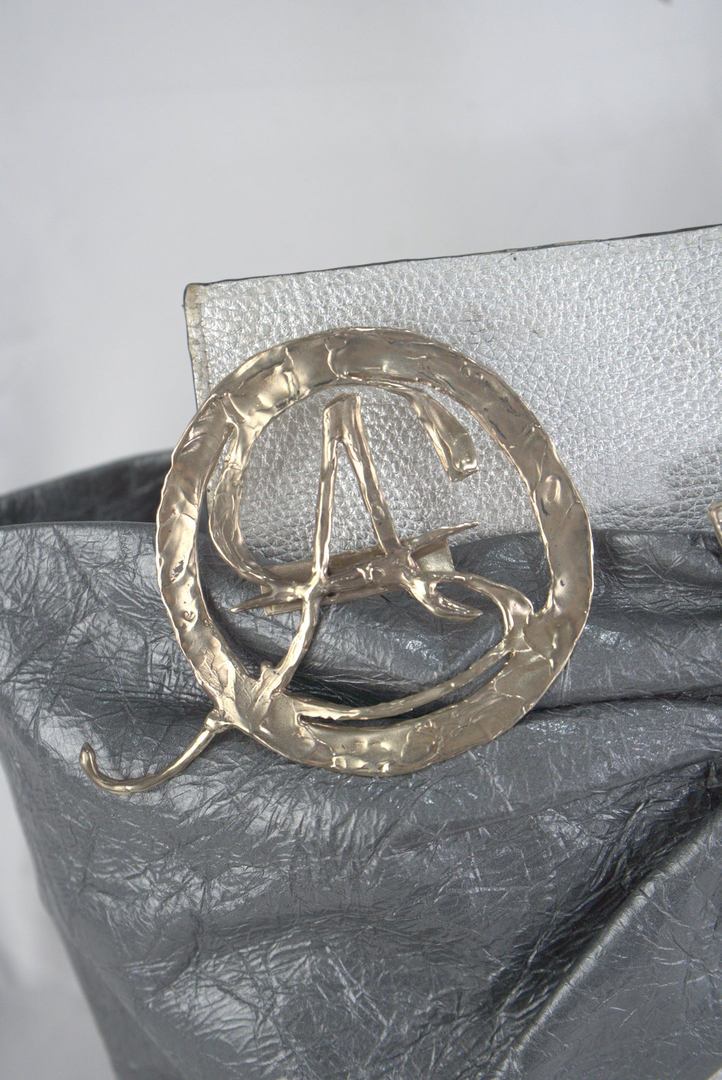 Borsa a polso per aperitivo pelle stampata