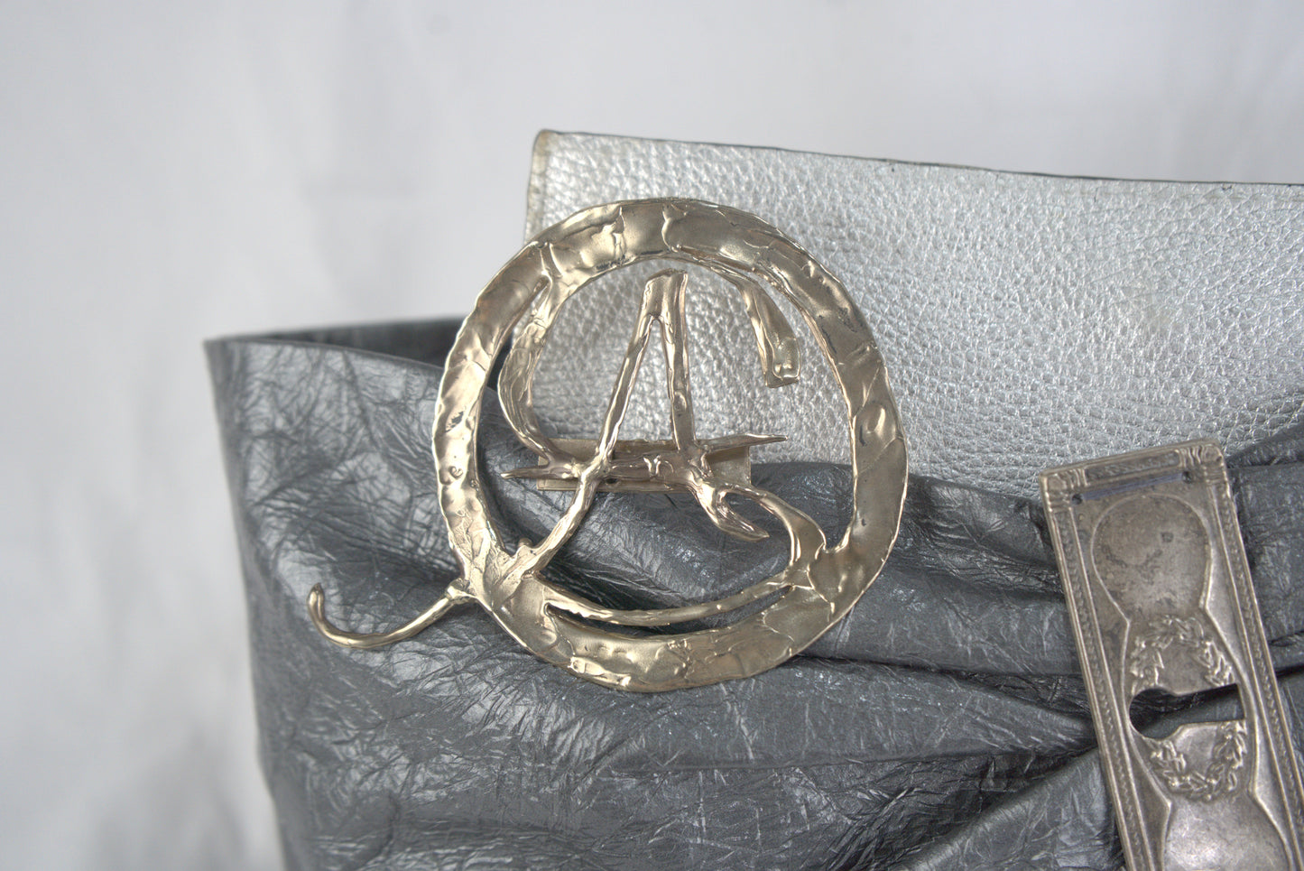 Borsa a polso per aperitivo pelle stampata