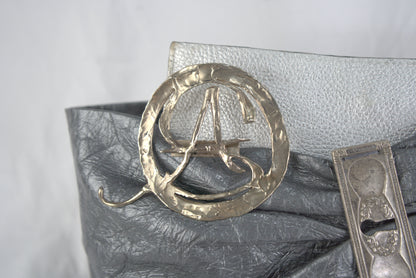 Borsa a polso per aperitivo pelle stampata