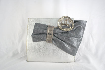 Borsa a polso per aperitivo pelle stampata